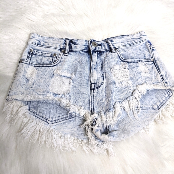 Bullhead Pants - Bullhead Denim Distressed Jean Shorts Blue Cutoffs
